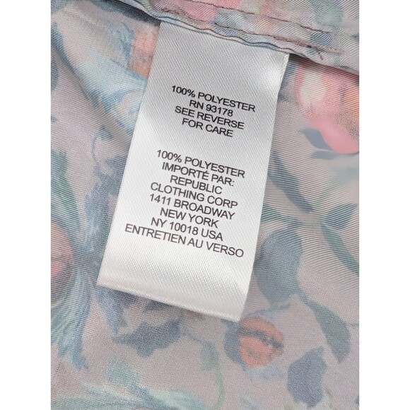 Elie Tahari Floral Satin Mauve Red Pink Button Up Long Sleeve Blouse Size Small - Picture 5 of 8